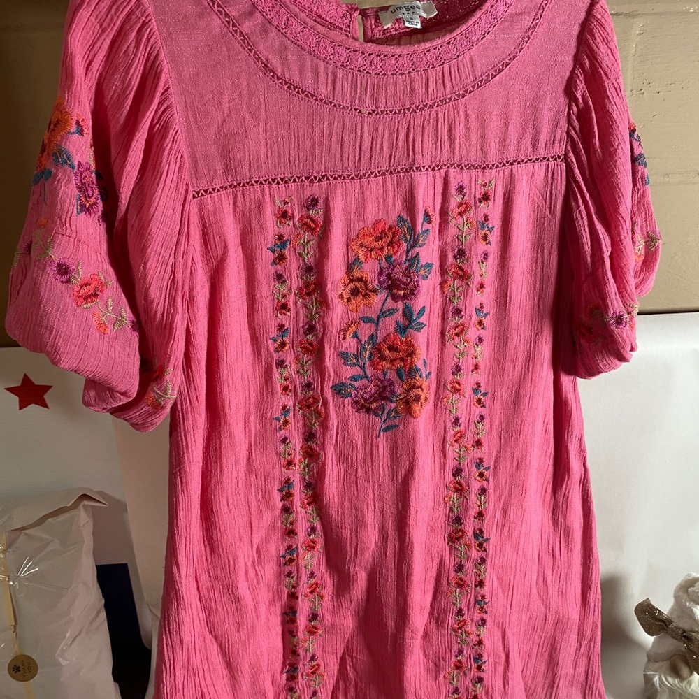 UMGEE Pink Embroidered Dress size Small
